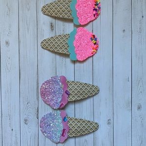 Ice cream hair clips